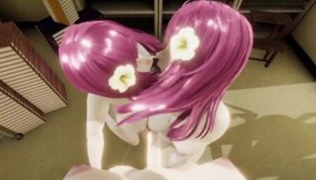 Commander Futa x Devola & Popola Bisexual kissing and Licking