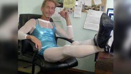 ROBERT R MILGATE -  SHEER WHITE BODYSTOCKING  AND HIGH HEELS HEELS I