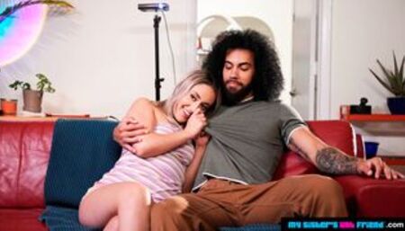 Blonde cutie Brookie Blair takes her friend's brother's big black cock