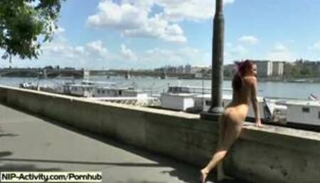 Hot redhead tereza naked on public streets