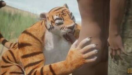 Wild Life / Tiger Furry Girl catch its prey