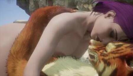 Cute Girl Has Romantic Sex With a Furry - Wild Life 3D porn