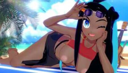 Swimsuit Nessa Fucked near the pool Pokemon [Hentai 3D]