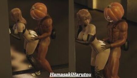 Cute Redhead Girl Cheats Her Boyfriend With Pumpkin Man at Halloween Party - 3D Hentai (Uncensored)