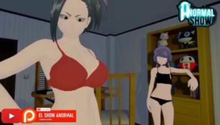 MY HERO ACADEMIA Momo ashido y kyoka horny threesome with Midoriya