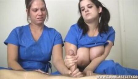 Nurses extract a huge cumshot
