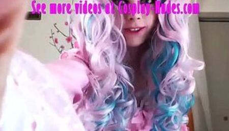 Young Cosplay girl strips Kawaii pop anime