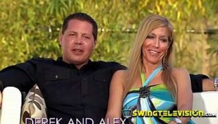 Partner swap in a roleplay swinger orgy with horny amateur couples.