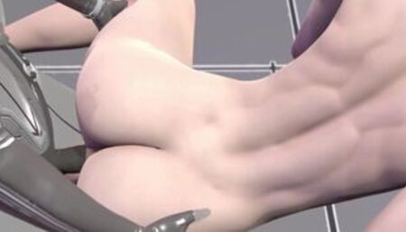 Cyber girl fucks femboy locked up in chastity (Strapon femdom)