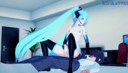 Hatsune Miku and I have intense sex in the bedroom. - VOCALOID Hentai