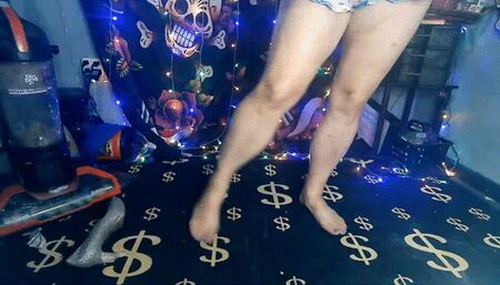 Sexy Shiny Calf Muscle Flex in High Heels