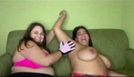 Fiesty Feminista's hairy armpits get TICKLED for FIRST TIME EVER !!