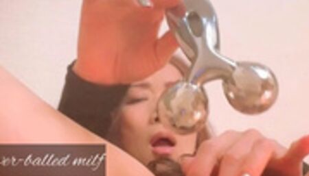 Japanese Milf Inserting Silver Ball