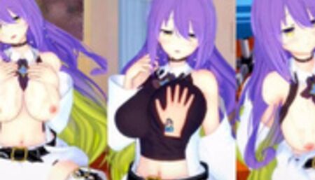 [Hentai Game Koikatsu! ]Have sex with Big tits Moona Hoshinova.3DCG Erotic Anime Video.