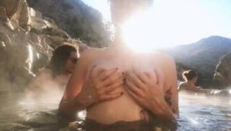 heidiv nude at the hot springs, public teasing