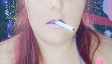 Nicki Pie smoking lavender lips JOI