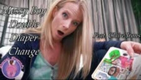 Messy Boy Double Diaper Change
