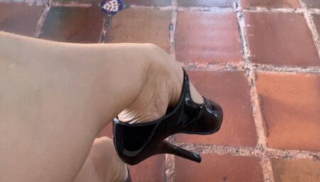 Milah Arches Domestic Maid Challenge in Ballet Heels