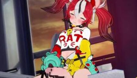 【hololive Hakos Baelz】Hakos Baelz Just cums with hermaphrodite masturbation