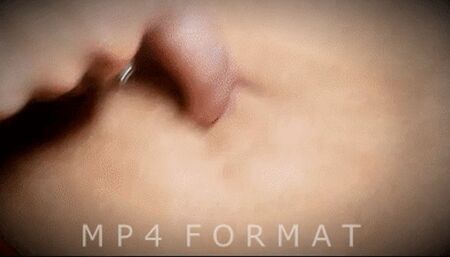 Blue Dangle Belly Ring Belly Button Fingering (HD) MP4