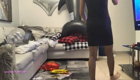 Popping mylar balloons