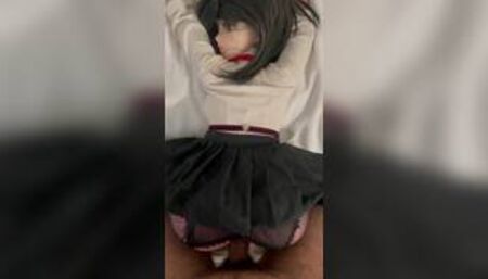 School girl doll doggystyle
