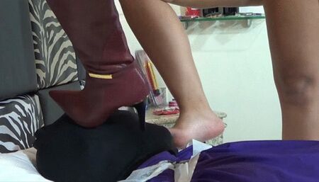 BRUNA VAZ AND SOL BOOT AND FOOT DOMINATION MALE SLAVE