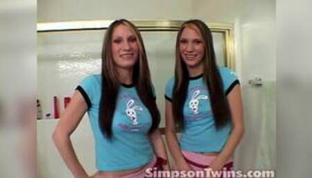 Simpson twins shower together and masturbate