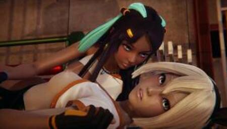 Futa - Pokemon - Nessa x Bea - 3D Porn