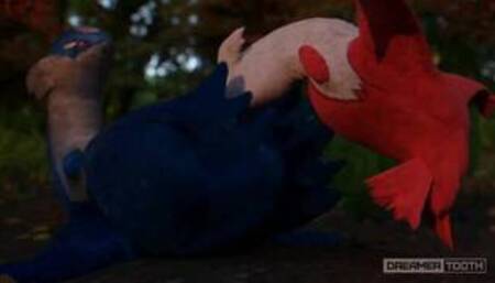 HOT AND MESSY DRAGON POKEMON DEEPTHROAT [FURRY] [LATIAS x LATIOS] [HUGE CUMSHOT]