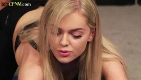 CFNM yoga busty MILFS wank their colleague during the class