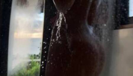 PERFECT BODY BRUNETTE SHOWS HER AMAZING ASS FOR YOU IN A MORNING SHOWER - AMATEUR SASSY AND RUPHUS