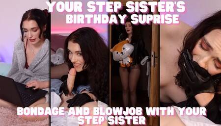 Bondage Blowjob with Little StepSis