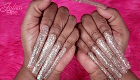 Extra Long Glitter Nails Close Up JOI (MP4 Version)