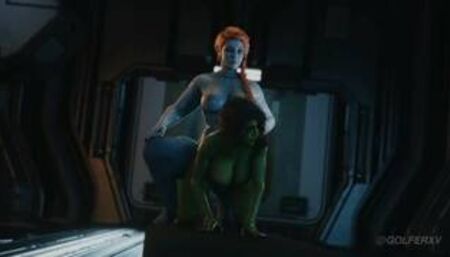 Futa Lady Hellbender x Gamora Marvel's Guardians of the Galaxy Game