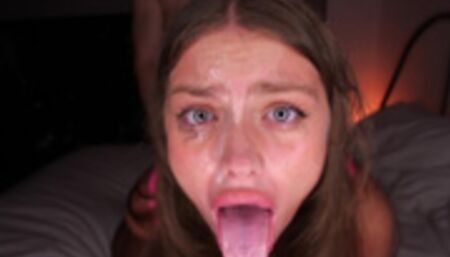 THROAT DESTRUCTION! Sloppy blowjob, spit play and facefucking!