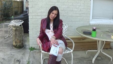 Leathered-Up Biker Chick Dakota Teaches You How to Smoke Cigarettes, Part Two