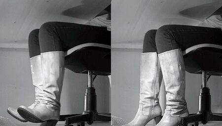 Tiny cock has an ejaculation under her huge knee high leather boots - Cam 4