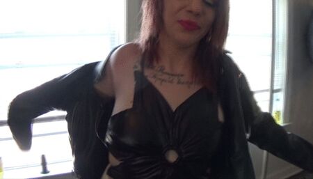 Leathered-Up Biker Chick Kourtney Nervously Hotboxes Her Newport 100