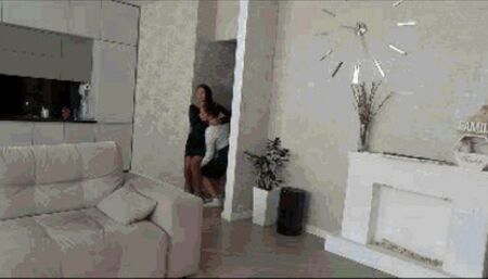 LORY the Boss makes the maid carry LorY in her arms like in a cradle d