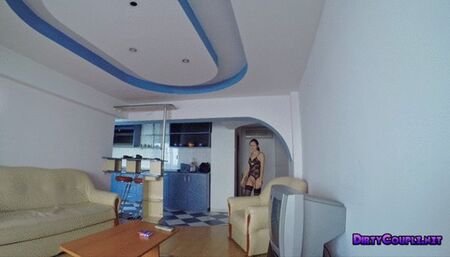 Cumshot on sexy round skinny girl ass