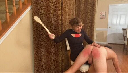 Domestic Discipline- Bathbrush Spanking