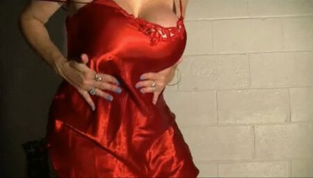 Tease & Triple Orgasm In Red Satin