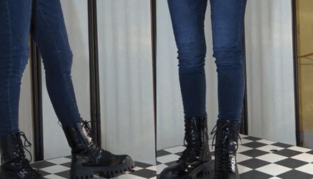 Tanja tramples my penis with very extreme boots - Cam 1