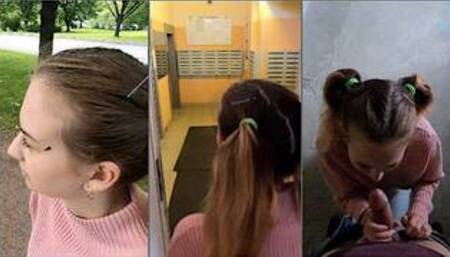 I promised my Step sister for a Blowjob that I would let her go to friends, PUBLIC