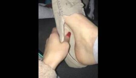 Tiny teen shows off her small feet! Soles and toes! Hottest feet on pornhub