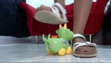 crush toy cow in nylons and 2 sexy sandals