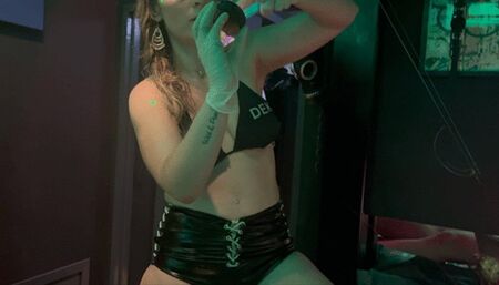 Playing with pierced cock and balls wax and electro