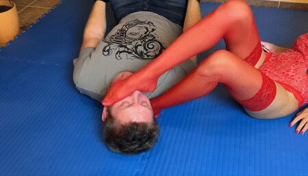 I'll Smother You With My Feet In Red Nylons While You're Tied | WMV