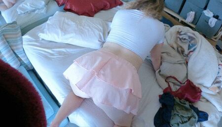 Stepdad fucks a secret creampie into stepdaughters tight wet pussy